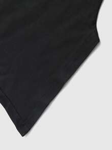 ROMWE MEN Street Life Men's Casual Letter & Portrait Graphic Loose Fit Short Sleeve T-Shirt, Summer - Black - View 5