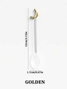 Joivida Moon Glass Mixing Spoon, Creative Milk Dessert Glass Spoon - Multicolor - View 6