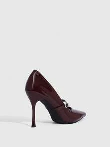 CUCCOO SZL 女鞋 女士尖头细高跟鞋 棕色 时尚性感派对宴会夜店简约百搭女式高跟鞋 - 鏽棕色 - 查看 3