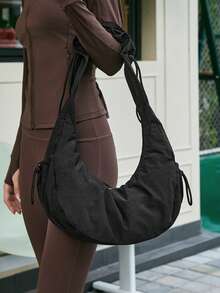 Viva Strut Ladies, Women Shoulder Bag, Waterproof, Nylon, Nylon Bag, Fashionable, Personalized, Simple, Versatile, Street, Sweet And Cool Girls, Hot Girls,Y2k,Casual - Black - View 2