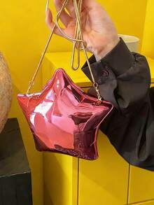 Zazumi 1个可爱迷你星星时尚包，女士宴会包，星星气球单肩包，高品质明星手提包，时尚派对包，女士纯色晚宴包，精致链条斜挎包，适合新年派对、返校季，完美礼物，送给家人、伴侣和朋友 - 多色 - 查看 7