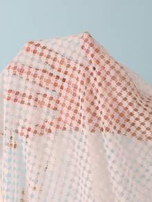 Swim Vcay 2026新款女士夏季沙滩度假网纱特殊面料亮片流苏抽绳腰半身裙罩衫 - 杏色 - 查看 7