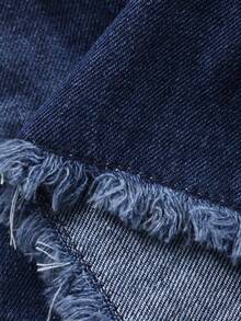 DAZY Toddler Girls' Denim Overalls With Star Applique 2 Pieces Set - Blue - View 8