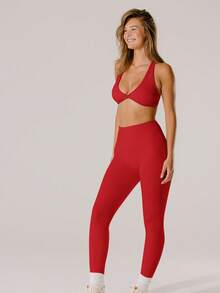 Aralina Leisurewear Active Pastel Pink High-Rise Bottom Lift Active Leggings - Red - View 8