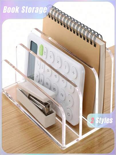 1Pc Acrylic File Folder, Desk File Organizer | Acrylic Desktop Organizer, File Folder Rack, Mail Sorter, File Holder, Magazine Divider, Laptop, Notebook And Letter Organizer,For School Supplies,Back To School