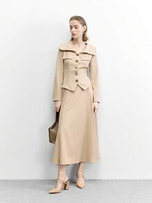 CUCCOO BIZCHIC Women's Fashion Buckle Thick Heel High Heel Shoes - Apricot - View 6