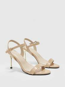 CUCCOO BIZCHIC 2025 New Versatile European And American Simple Fashion Thin Heel 9cm Medium High Heel Sandals Sexy And Thin Women's Sandals Valentine's Day - Apricot - View 7