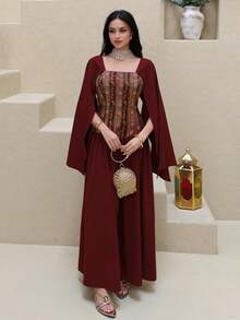 Al Najma Đầm cocktail thanh lịch thiết kế mới, thắt eo, dáng suông tôn vóc dáng, phù hợp cho kỳ nghỉ và các buổi tiệc. - Màu Đỏ Sâu - Xem 6