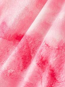 SHEIN MOD 吊带露背扎染渐变修身鱼尾连衣裙 - 粉色 - 查看 3