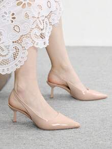 CUCCOO BIZCHIC 圣诞节休闲通勤简约尖头女式高跟鞋 - 淺灰色 - 查看 4