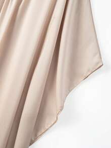 Franclia 女士时尚亮片拼接宽松蝙蝠袖连衣裙 - 香檳色 - 查看 6