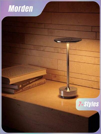 1 件，USB 充电台灯，触摸三色调光，铝制机身，5W 三色调光，2000mAh，氛围台灯，轻巧便携，卧室床头装饰台灯，礼物，高美感轻奢，金色、银色、黑色