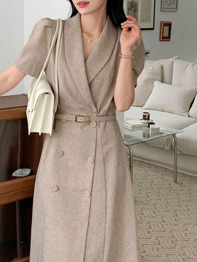 Women's V-Neck Elegant Mid-Length Dress Summer Sundress