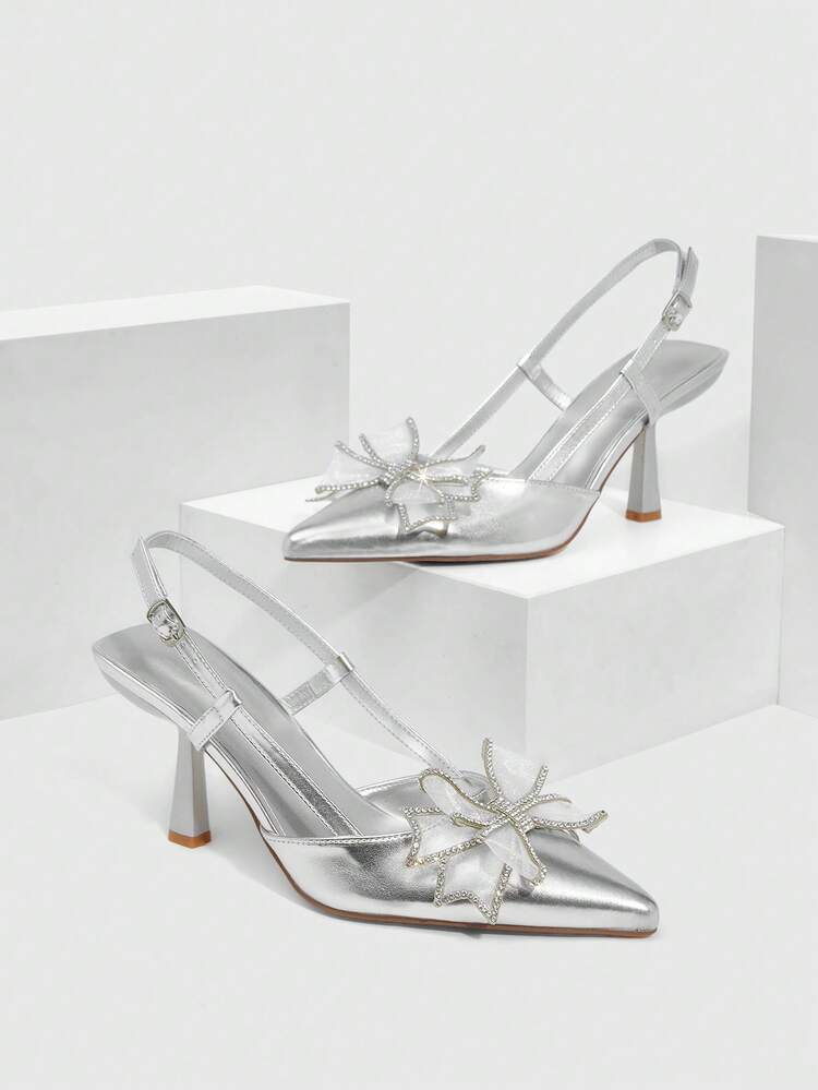 CUCCOO SZL Women's Pointed Toe Stiletto Heel Shoes, Elegant, Sweet, Romantic, Suitable For High Heels, Formal Dress, Afternoon Tea, Date, Fashion Party, Workplace, Versatile, Halloween