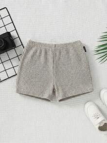 Tween Girls Ribbed Knit Skinny Shorts, Back To School, Mommy And Me Matching Outfits - Apricot - View 2