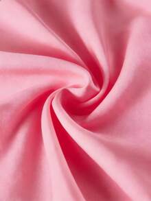 SHEIN EZwear Đầm nữ tay ngắn cổ tròn dáng rộng thoải mái, thích hợp cho mùa hè, màu hồng. - Màu Hồng baby - Xem 7