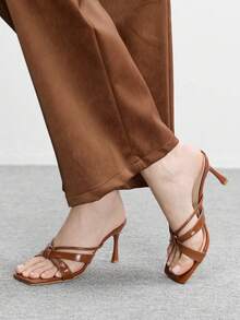 CUCCOO BIZCHIC Đơn giản và thanh lịch, thời trang và đa năng, dép cao gót nữ công sở thoải mái. - màu nâu - Xem 3