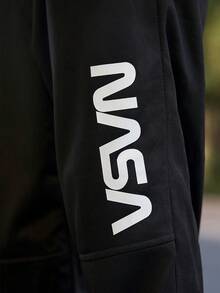 Devon Thys 男士时尚休闲针织印花运动裤 - 黑色 - 查看 3