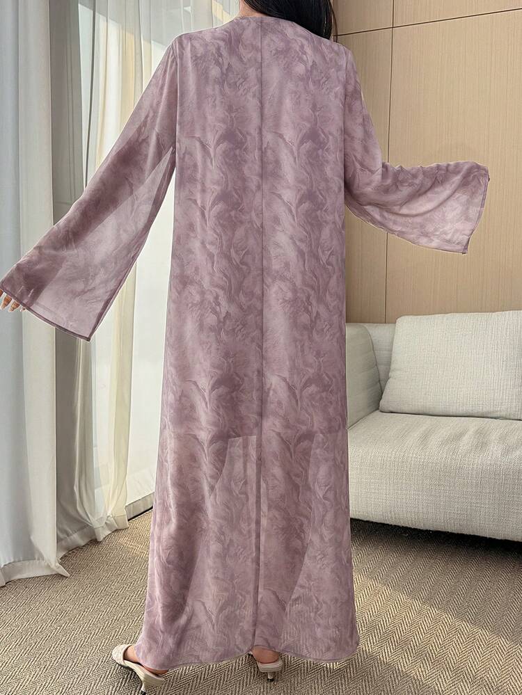 Women's Elegant Floral Print V-Neck Loose Dress With Headscarf 2 Pieces Set, Spring/Summer,Wedding Guest Dress Women