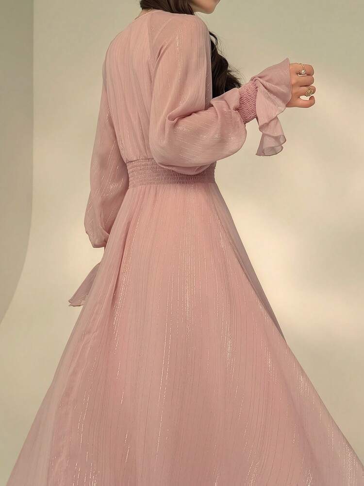 Women's Elegant Ruffle Waist Dress, Autumn,Valentine Outfits For Women Summer Sundress