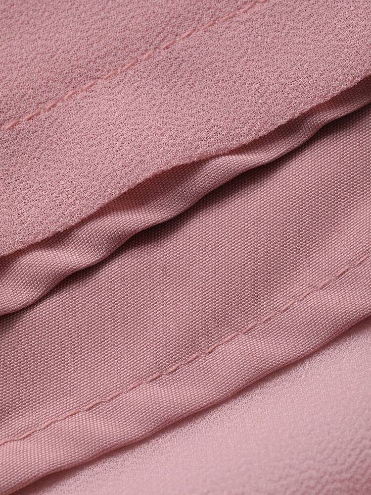 Women's Elegant Solid Color Flare Sleeve Belted Headscarf 2 Pieces Set, Spring/Summer