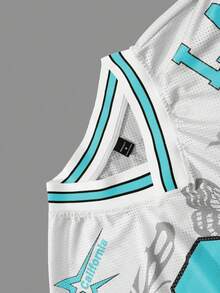 Claim Dot 男士加大码数字蝴蝶印花V领短袖T恤 - 彩色 - 查看 4