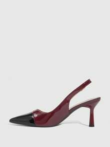 CUCCOO SZL Women's Pointed Toe Buckle Design Everyday Versatile Fashion High Heels - Burgundy - View 9