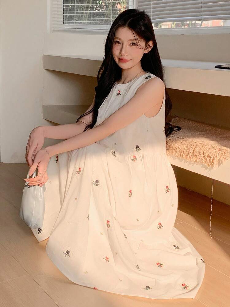 Teen Girls' Summer Vacation Casual Sleeveless Dress Sun Dresses For Women