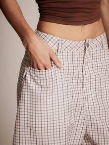 Hauture 新款时尚复古格子宽松休闲女裤 - 彩色 - 查看 6