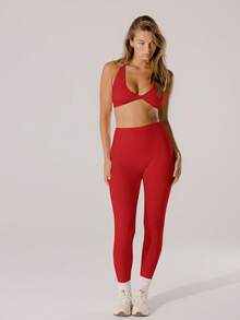 Aralina Leisurewear Active Pastel Pink High-Rise Bottom Lift Active Leggings - Red - View 10