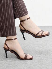 CUCCOO BIZCHIC Simple And Generous, Fashionable And Versatile, Casual Workplace Commuter Women's High-Heeled Sandals - Coffee Brown - View 1