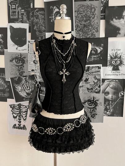 Attitoon 女士复古纹理纯色立领修身衬衫