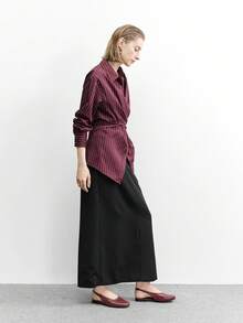 CUCCOO BIZCHIC 女士时尚舒适百搭方头平底鞋 - 酒紅色 - 查看 6