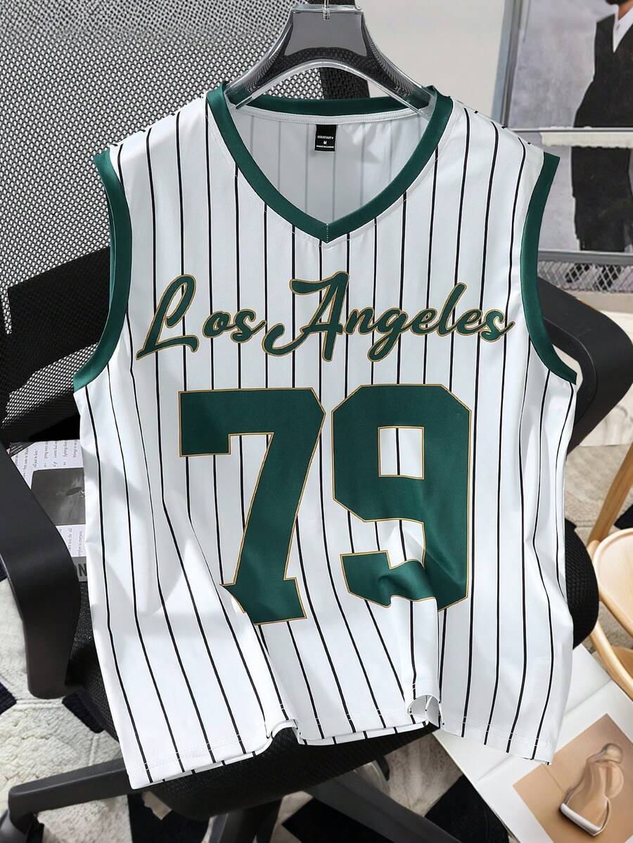 Manfinity Joysei 男士数码印花休闲无袖背心，时尚百搭 - 彩色 - 查看 1