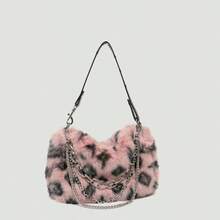 Joivida 1Pc Women's Leopard Print Fuzzy Armpit Bag, Winter Plush Chain Bag With Premium Texture - multicolor - View 8