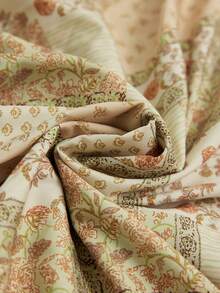 Aveloria Modichic Vestido largo con cuello de corbata y escote en V con estampado colorido, con un estilo romántico distintivo, diseño dividido para un movimiento elegante, adecuado para el verano y las vacaciones - Multicolor - Ver 5