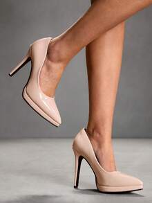 CUCCOO SZL Elegantes tacones altos, estilo sofisticado y maduro, con un toque sexy y refinado, adecuados para mujeres trabajadoras, ir al trabajo, citas, eventos de negocios ligeros, aptos para múltiples grupos de edad de mujeres - Albaricoque - Ver 3
