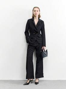 CUCCOO BIZCHIC 女鞋尖头细跟黑色时尚基础款日常百搭通勤上班购物女高跟鞋露跟鞋女鞋 - 黑色 - 查看 6