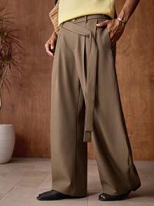 AKNOTIC Business Casual Quần chinos nam dáng rộng, cạp chun, ống loe, thích hợp cho mùa hè, kỳ nghỉ, mặc hàng ngày, dự tiệc, mặc đôi, quà tặng cho nam giới. - Cà phê nâu - Xem 6