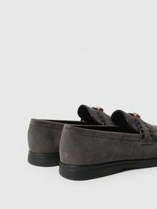 Sleekvia Casual Versatile Commuting Fringe Decor Flat Loafers - Grey - View 9