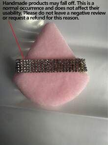 Diamond-Studded Triangular Powder Blotting Soft Crystal Velvet Setting Powder Puff Makeup Powder Blotting Sponge Beauty Fan-Shaped Sponge Tool - Pink - View 11