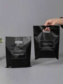 50pcs Thank You Gift Bags, Wedding Party Favor Bags, Birthday Gift Bags, Jewelry Cosmetic Packaging Bags, Reusable Tote Bags - Black Thank You - View 19