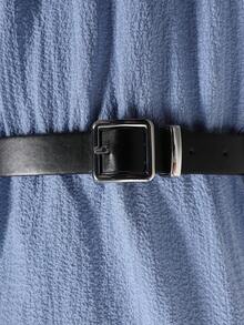 Tween Girls' Mandarin Collar Sleeveless Minimalist Design Casual Summer Versatile Dress - Apricot - View 5