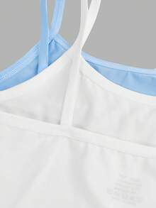 SHEIN Girlism 2件套少女简约舒适亲肤吊带文胸套装 - 彩色 - 查看 3
