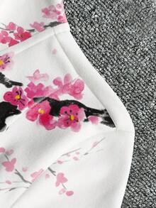 Glimmora Y2K风格女式花卉水墨印花抓绒外套，时尚休闲运动拉链外套，修身长袖，适合户外旅行，礼品 - 彩色 - 查看 6