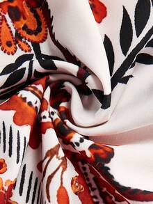 Lunelith SHEIN Lunessa Vestido corto sin mangas con estampado y cuello halter para mujer - Albaricoque - Ver 3