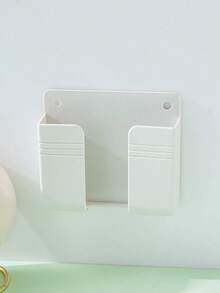 3pcs Big Punch-Free Mobile Phone Holder Wall Mount Stand Remote Control Organizer Storage Box Charging Bedside Container Rack - White - View 4