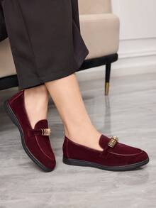Sleekvia Mocasines planos con flecos, versátiles y casuales para el transporte diario - Rojo - Ver 4