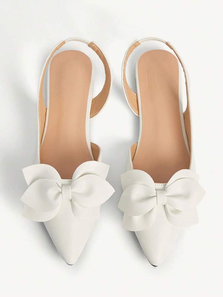 CUCCOO CHICEST Women's Pointed Toe Bow Decor Casual Slip-On Shoes Valentine's Day Elegant Shoes Wedding Shoes Summer Shoes Bride Shoes