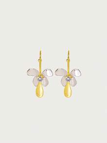 Glisma Metallic Design Butterfly Element Multi-Dimensional Creative Earrings, Elegant & Chicoutfits, Old Money,Metallic/Texture,Gemstone,For Mom/Women/Girl/Mother,Premium,Vintage,Classy,Gold,Easter,Travel/Beach/Vacation,Boho,Grunge - Gold + Silver - View 2
